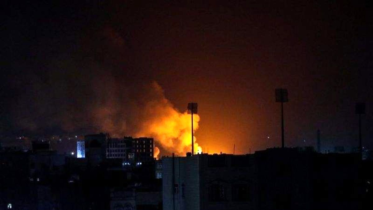 حملات هوایی ائتلاف سعودی به پایتخت یمن