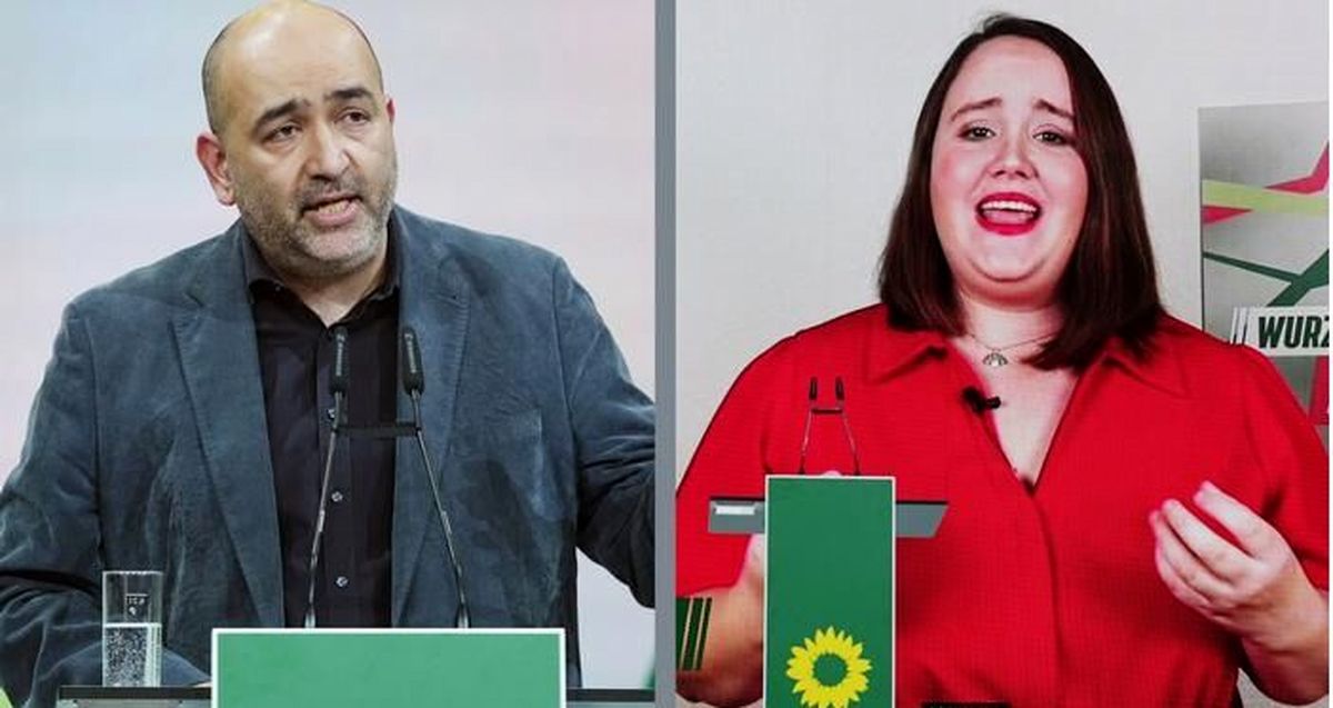 تکیه دادن یک ایرانی بر صندلی دبیرکلی حزب سبز آلمان