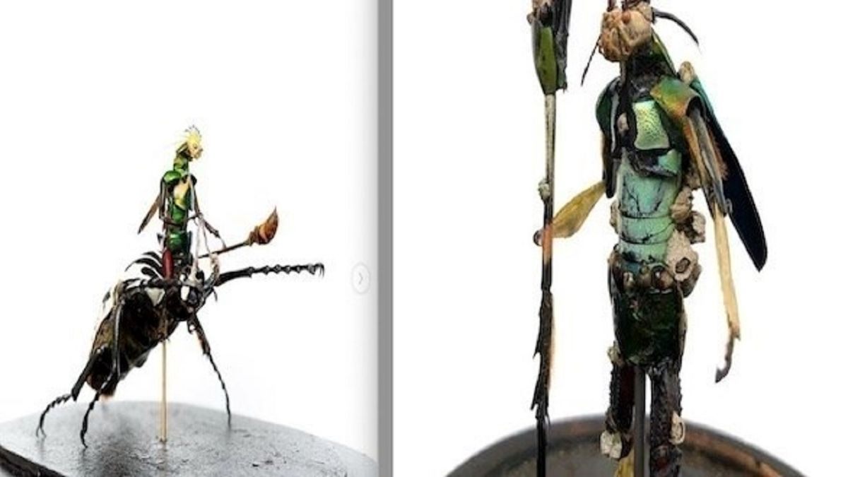 ساخت مجسمه‌های عجیب باحشرات مرده! +تصاویر