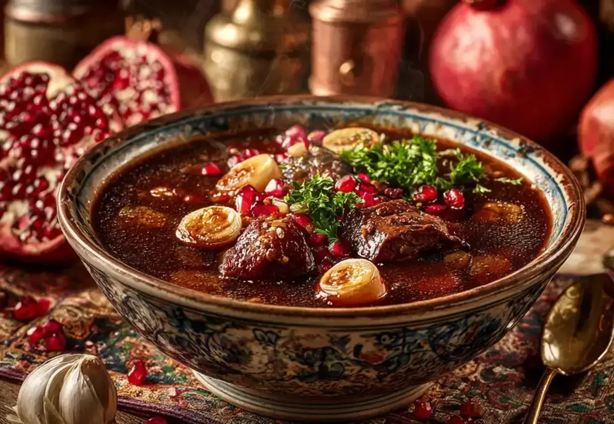 طرز تهیه خورشت سیر و انار به سبک مادربزرگ‌های شمالی